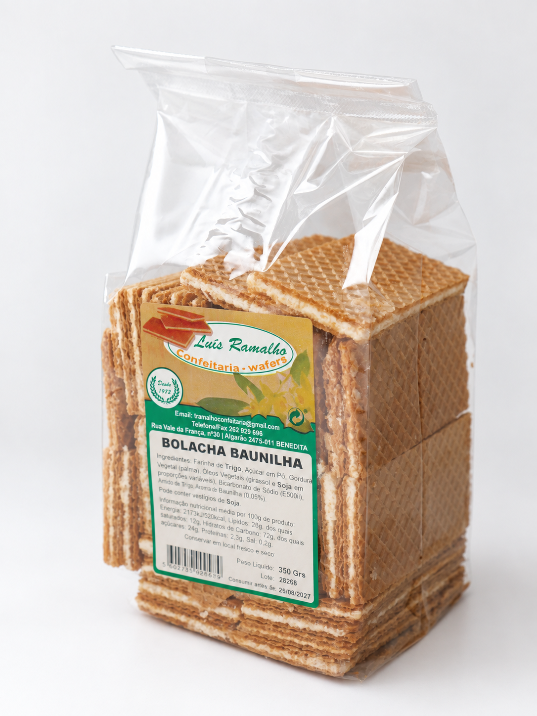 Bolacha Baunilha Wafer — Saco 350 g